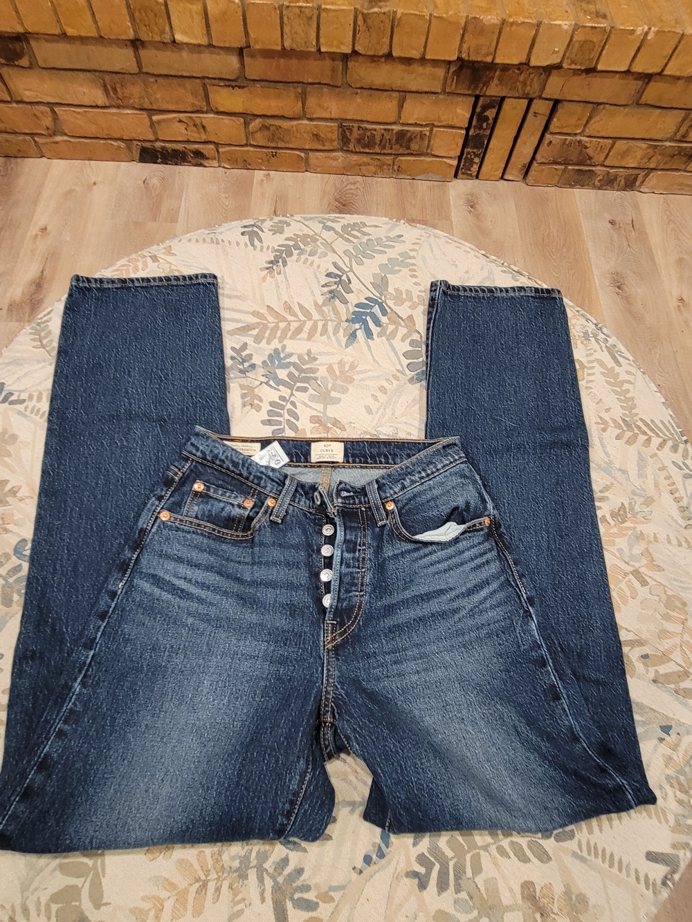 VINTAGE 501's Classic Women's Dark Blue Button-Fly Jeans